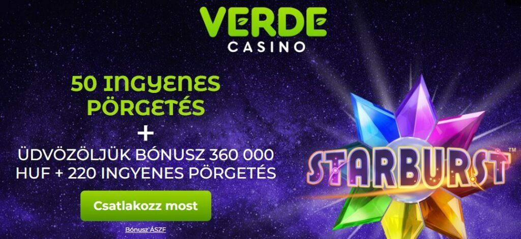 Verde Casino bonus - 50 free spins (25Euro)