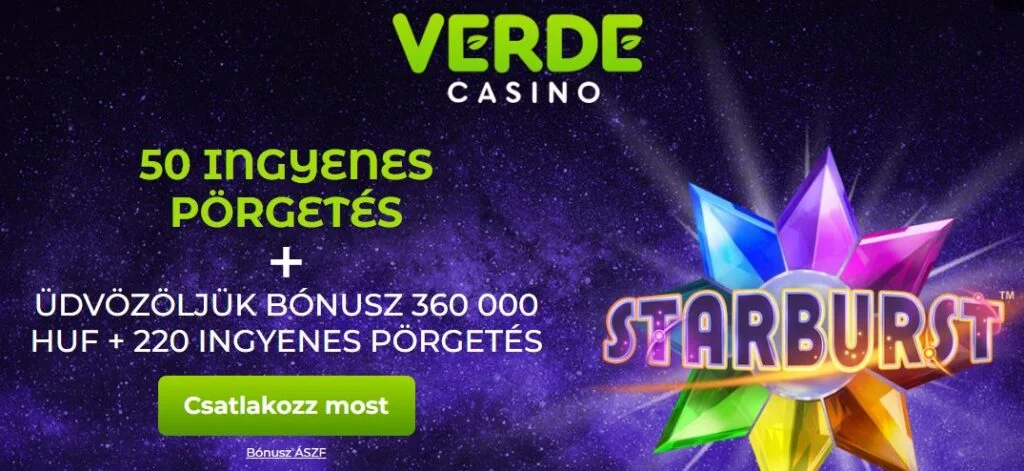 Verde Casino bonus - 50 free spins (25Euro)